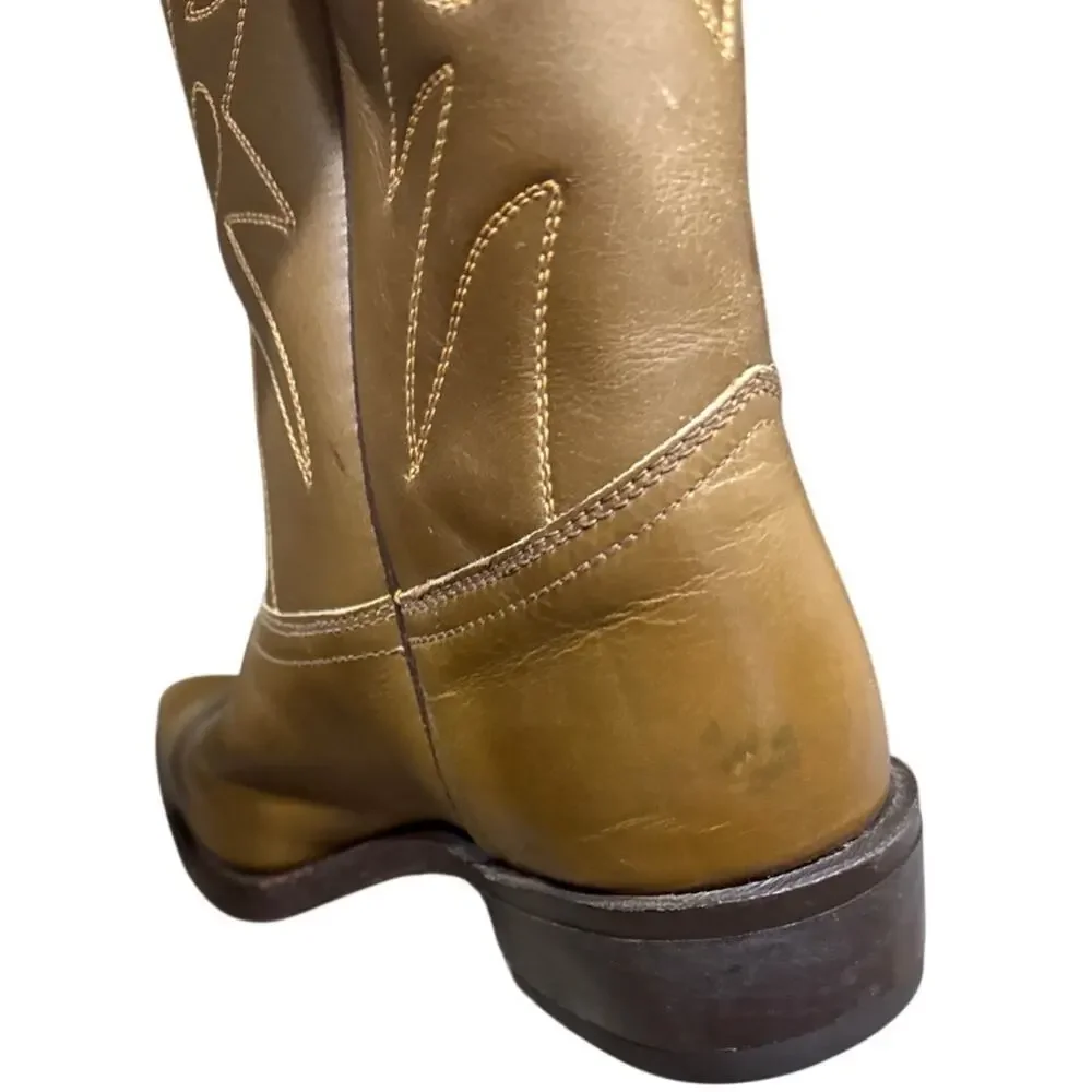 Vintage Acme Cowboy Boots Mens 8E USA Brown Leather Fits Womens 9.5-10 Wide